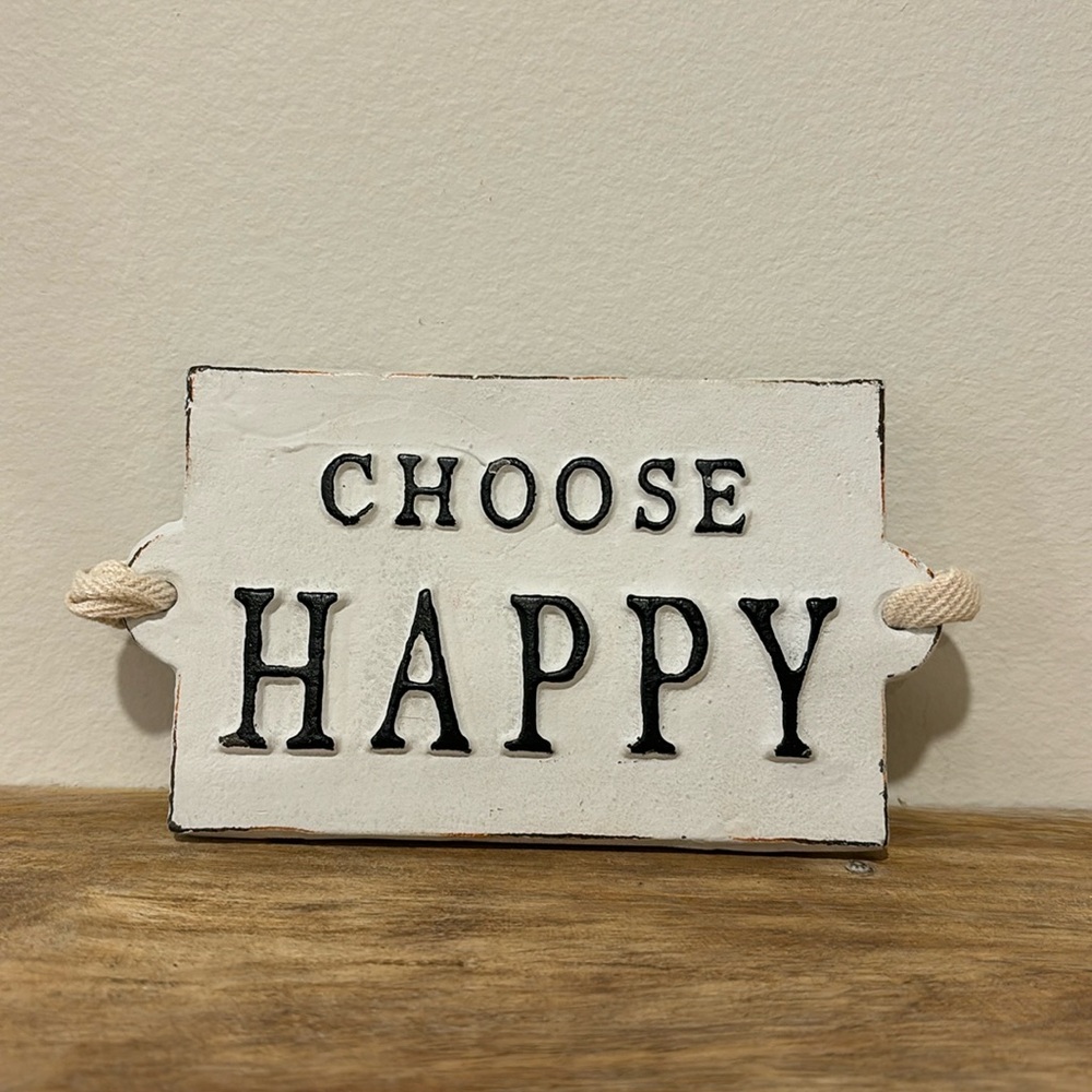 Metal Choose Happiness Wall Plaque
